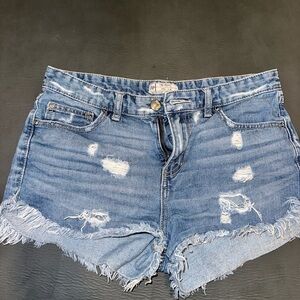 High rise free people denim shorts